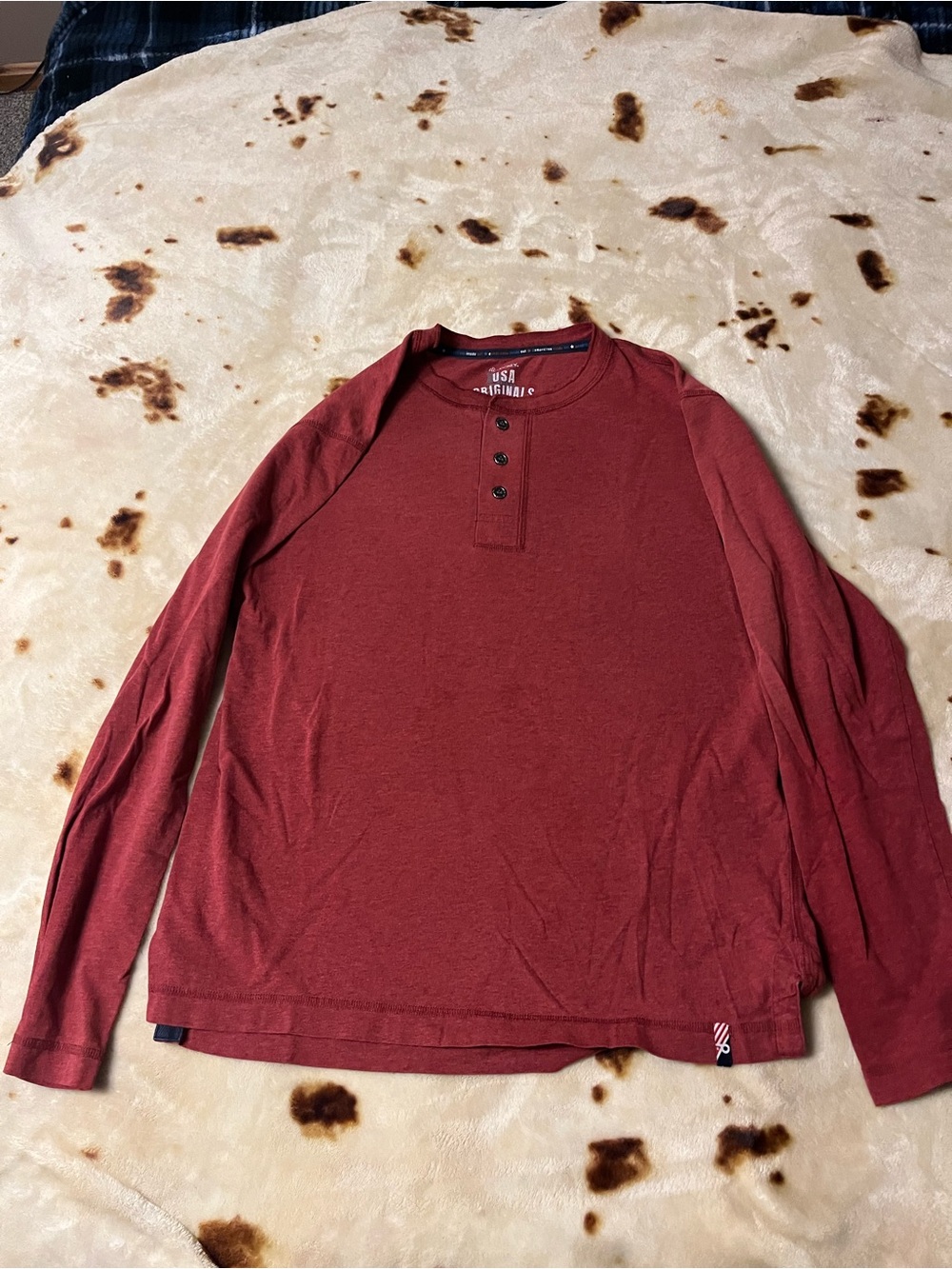 Jockey Men's Long-Sleeve Henley Shirt - Burgundy
